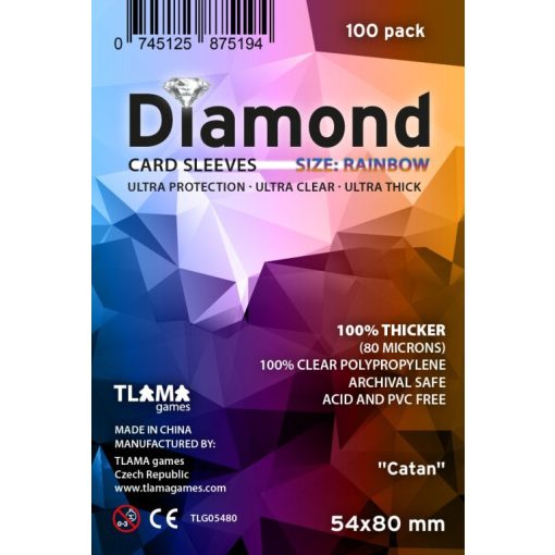 Diamond Rainbow: "Catan" (54x80mm, 80 mikron, 100 db) kártyavédő