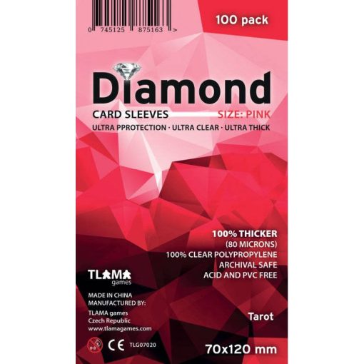 Diamond Pink: Tarot (70x120 mm, 80 mikron, 100 db) kártyavédő